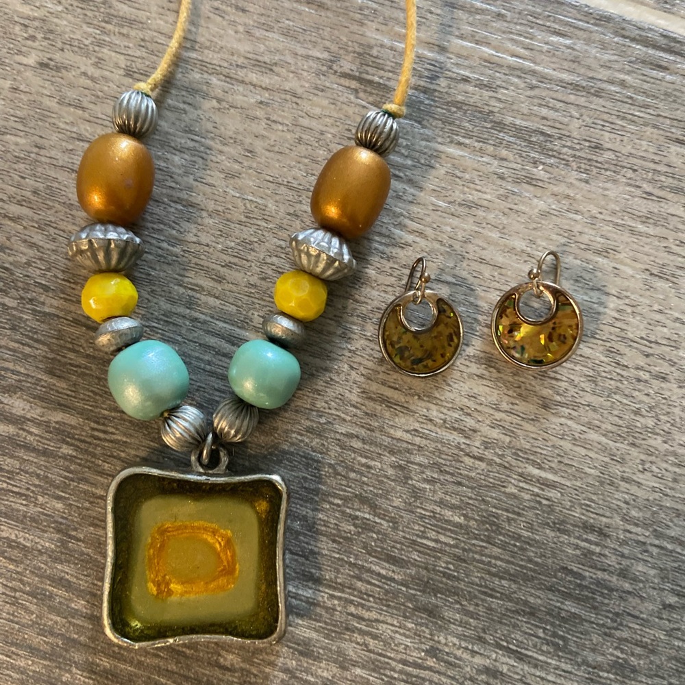 Beautiful beaded necklace with earrings